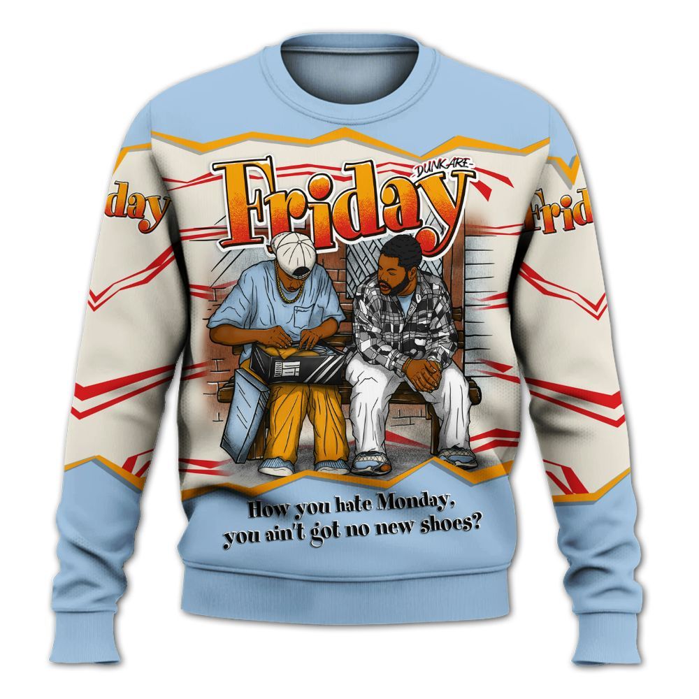 Sweatshirt To Match Retro High OG Pale Ivory Psychic Blue 1s - Friday Movie 90s TV All Over Print