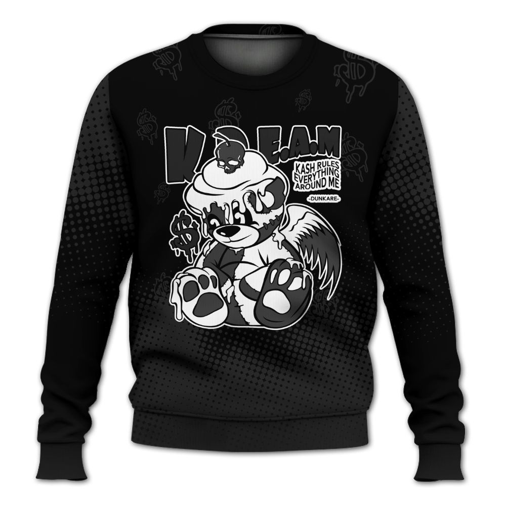 Sweatshirt To Match Black Cat NET 4s - Loot Bear Unique Drip All Over Print