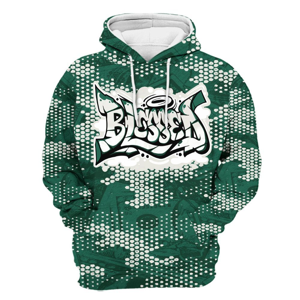 Hoodie To Match Oxidized Green 4s - Blessing Graphic Banknotes All Over Print