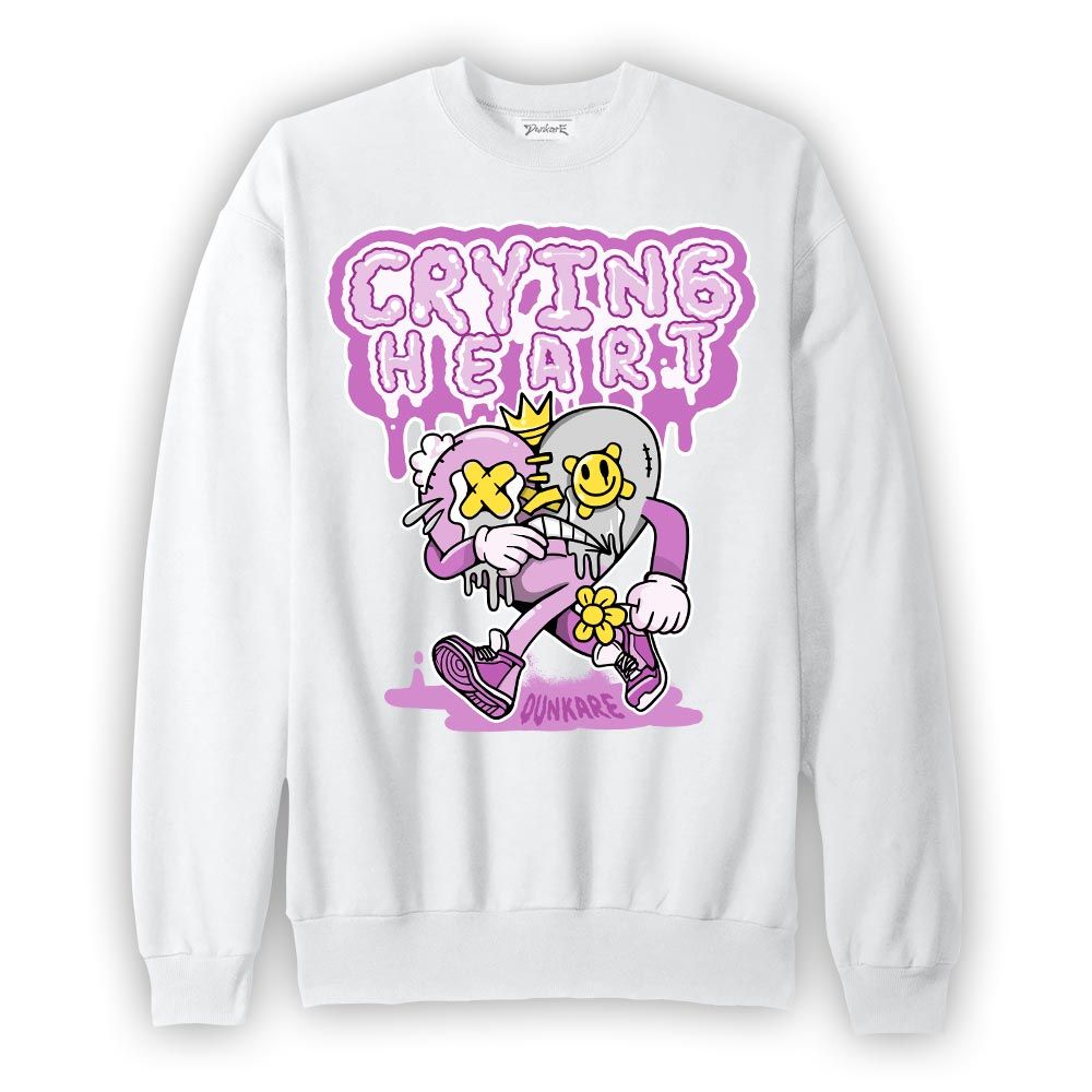 Sweatshirt To match Hyper Violet 4s Sweatshirt - Crying Broken Heart Graphic Graphic