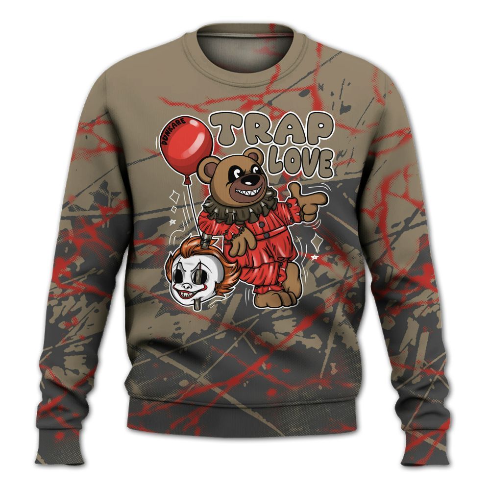 Sweatshirt To Match Olive 9s - Trap Loves Bear Profound All Over Print