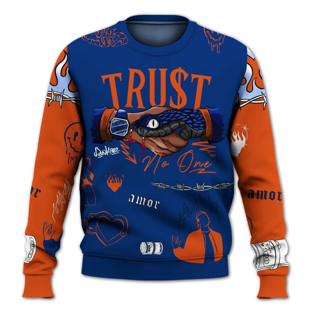 Sweatshirt To Match Mid Knicks 1s - Snake Trust No One All Over Print