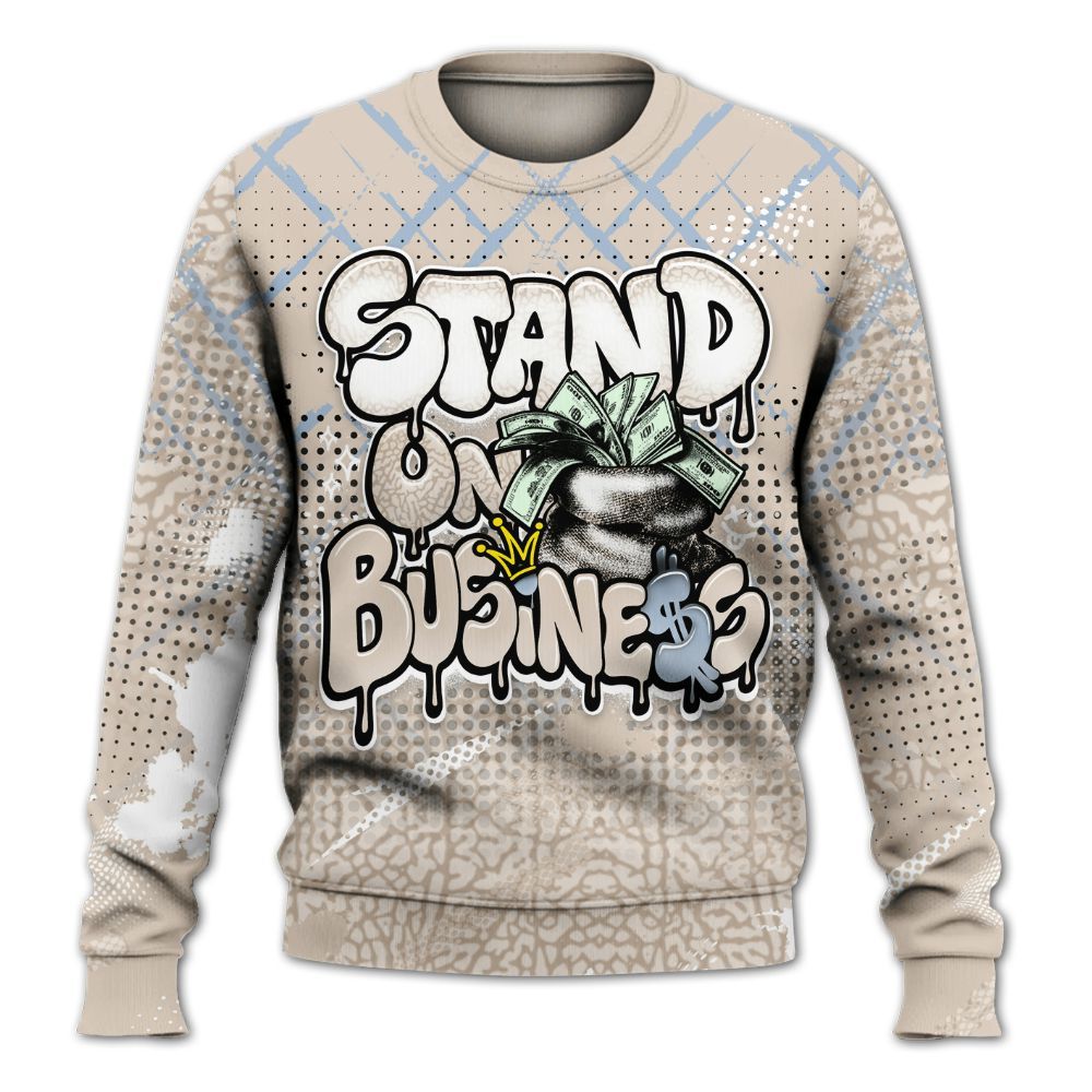 Sweatshirt To Match Desert Sand 3s - Halftone Stand Business Dripping All Over Print