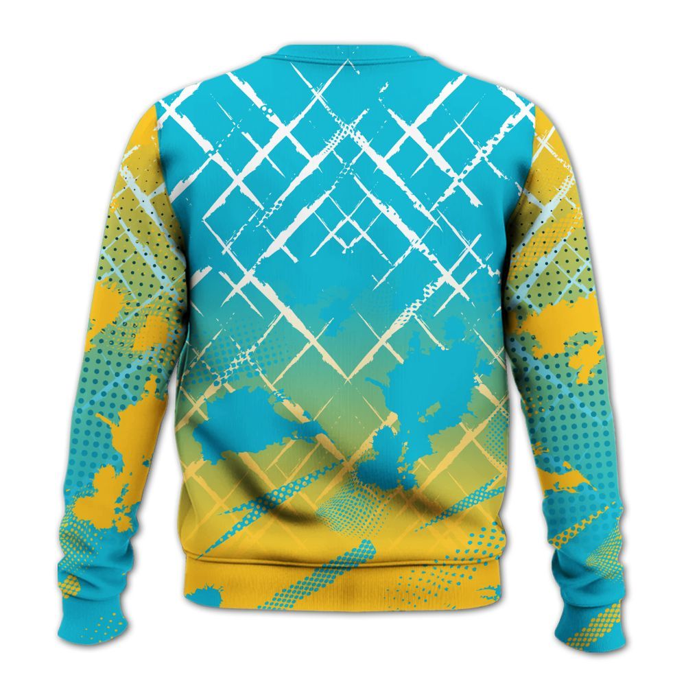Sweatshirt To Match Retro Aqua 5s - Halftone Stand Business Dripping All Over Print