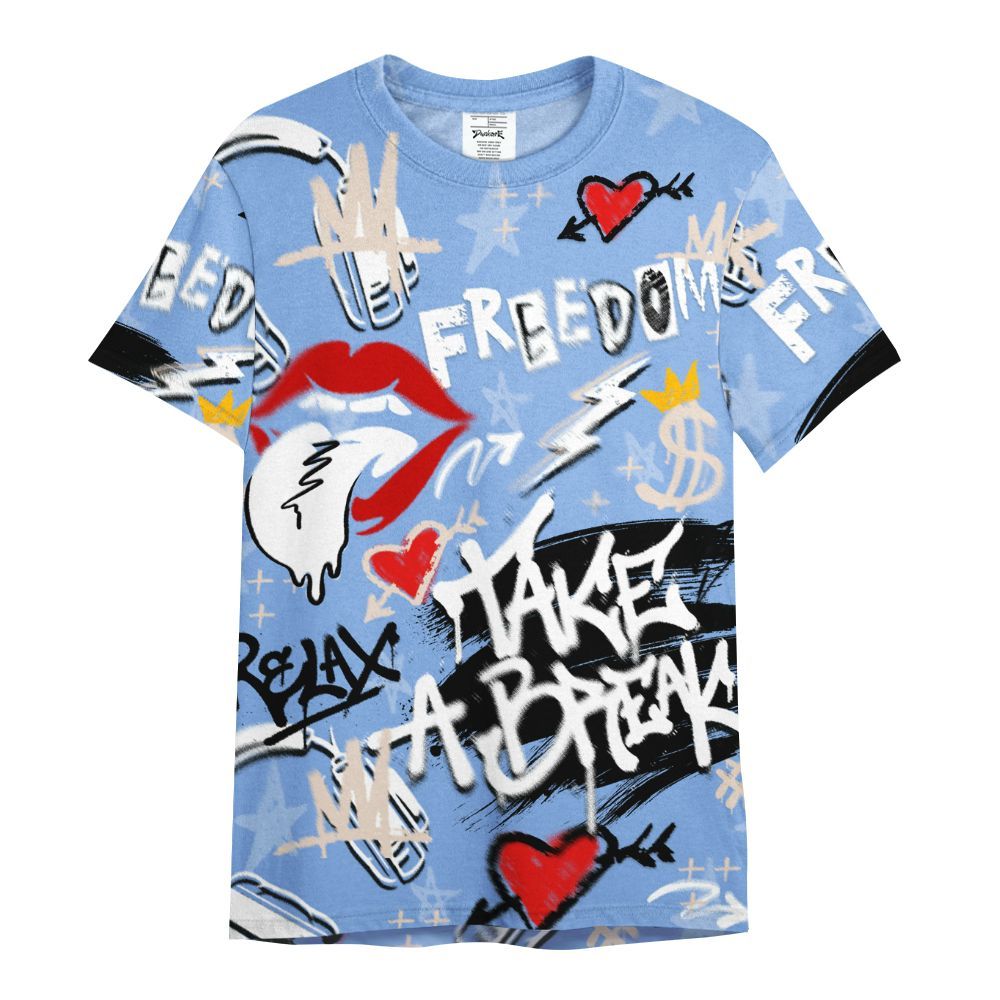 Shirt To Match Air Max 1 Royal Pulse - Take Break Freedom Graffiti Streetwear All Over Print