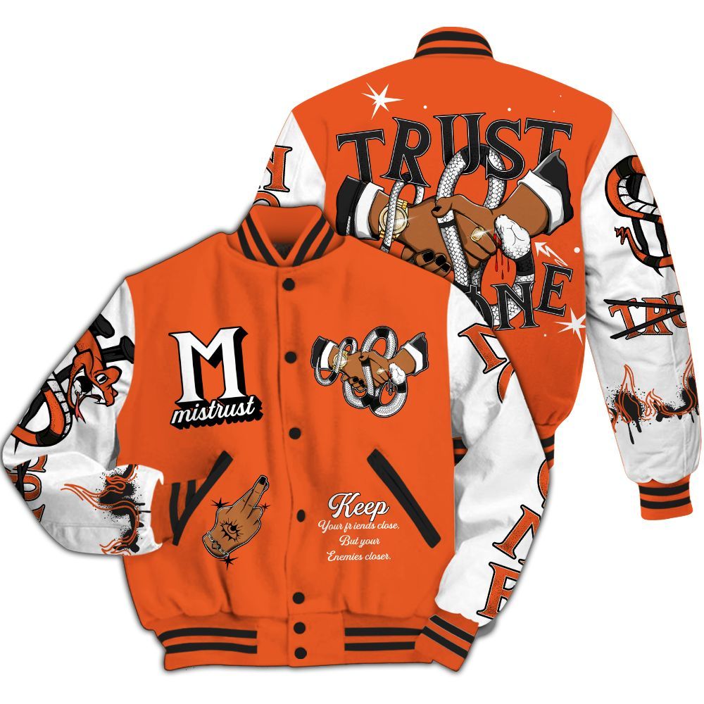 Varsity Jacket To Match Retro High OG Shattered Backboard 1s - Trust No One Snake-Bite Street Style All Over Print