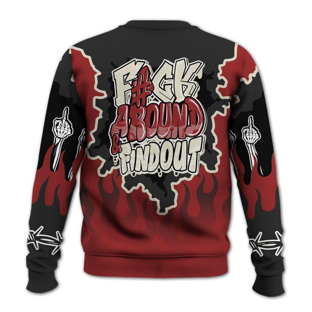Sweatshirt To Match High 85 Bred 1s - F Around Find Out Graphic Trapped All Over Print