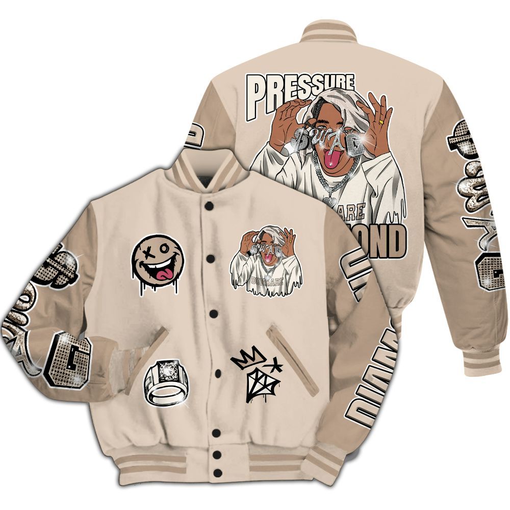 Varsity Jacket To Match Untouchable And Moments Cream - Pressures Makes Varsity Jacket To Match All Over Print