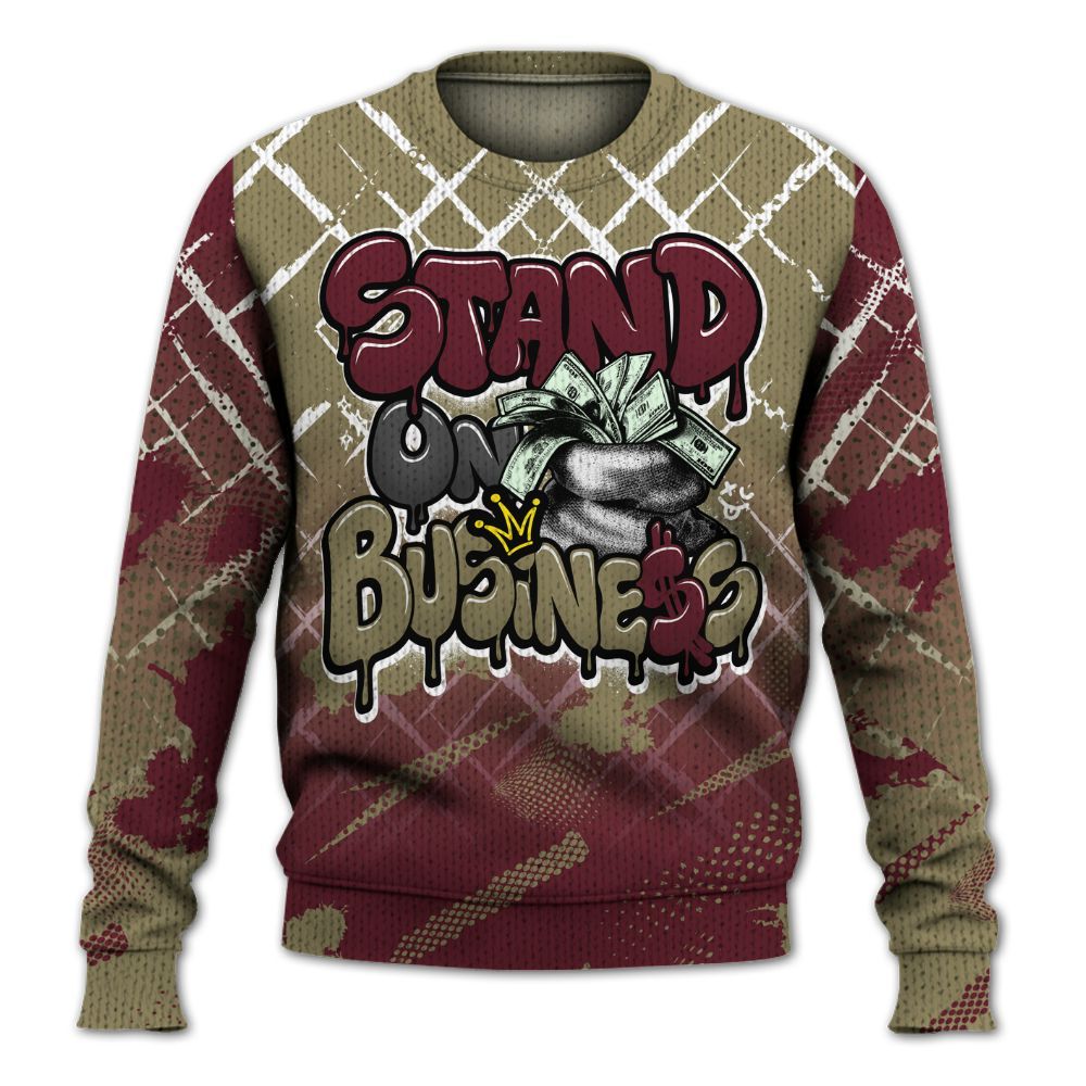 Knitted Sweater To Match Black Olive 7s - Halftone Stand Business Dripping