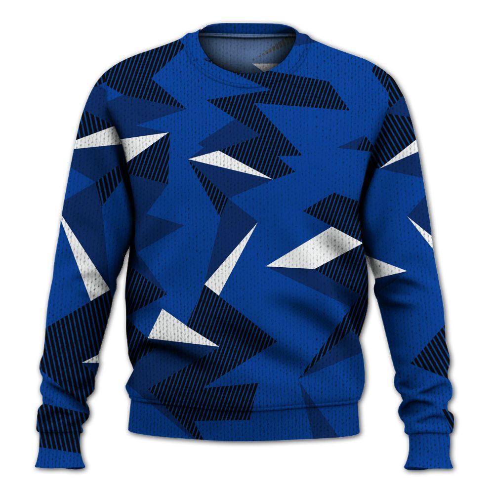 Knitted Sweater To Match Hyper Royal 12s - Geometric Camouflage Pattern