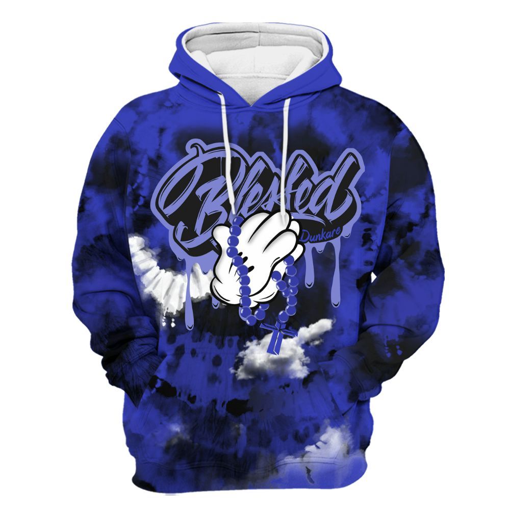 Hoodie To Match Retro Black Concord 12s - God Blessed Tie Dye All Over Print