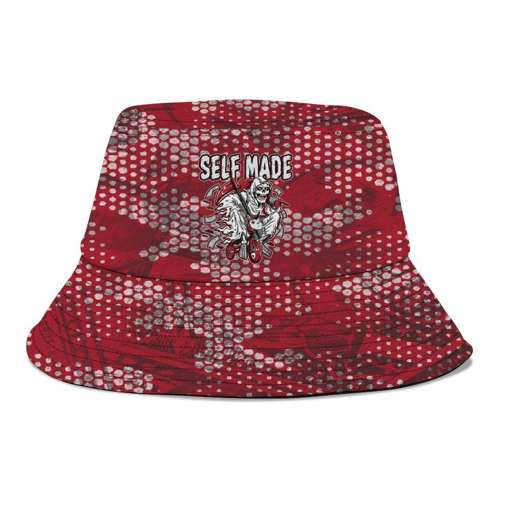 Bucket Hat To Match Black Toe 14s - Self Make Skeleton Banknotes Art Graphic