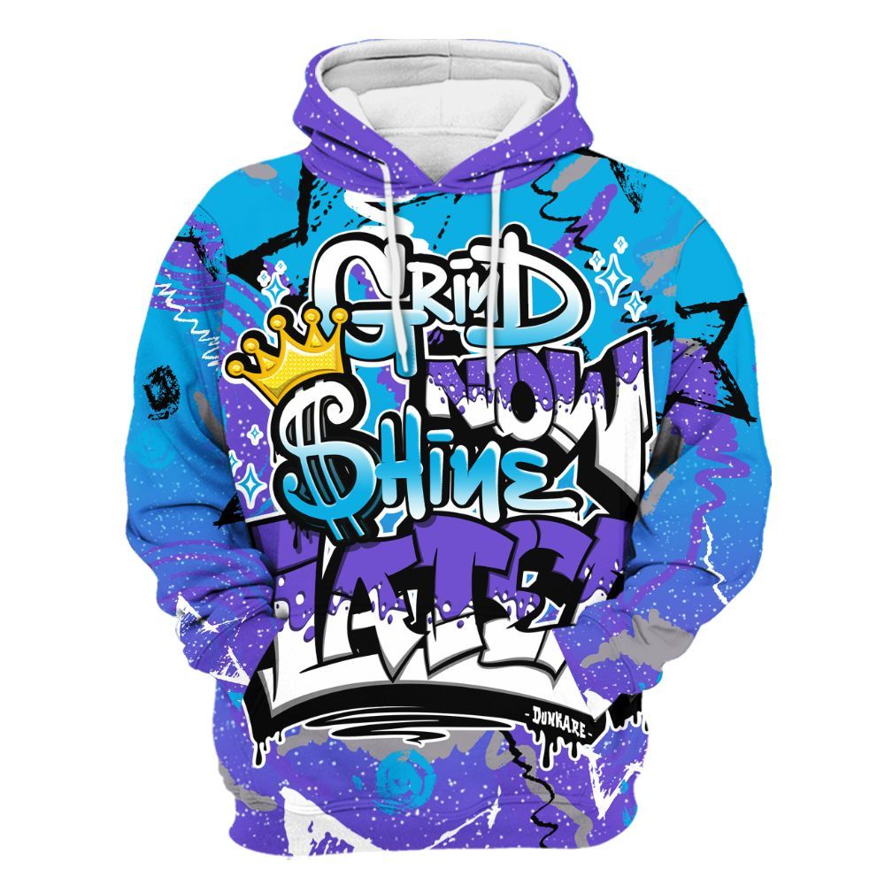 Hoodie To Match Retro Aqua 8s - Grind Shine Later Drip All Over Print