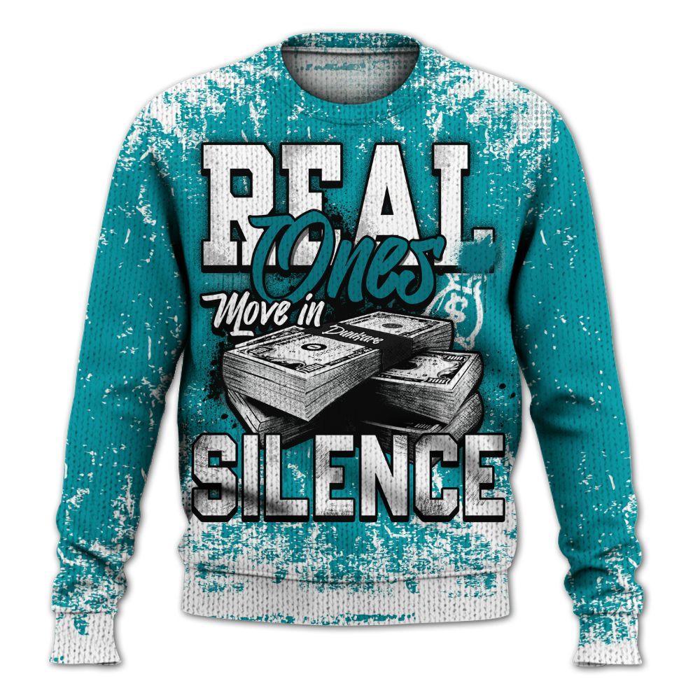Knitted Sweater To Match Air Griffey Max Aquamarine 1s - Move In Silence Money Street Retro