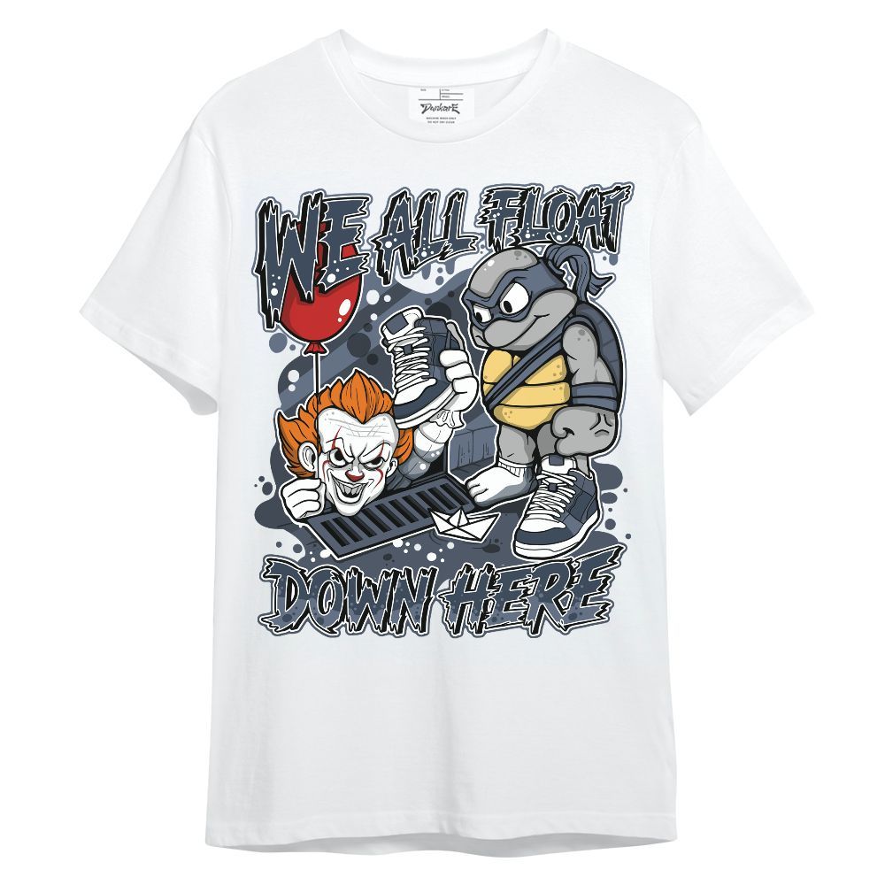 Shirt To Match Low Diffused Blue 11s - We All Float Down Halloween Graphic Unisex Shirt