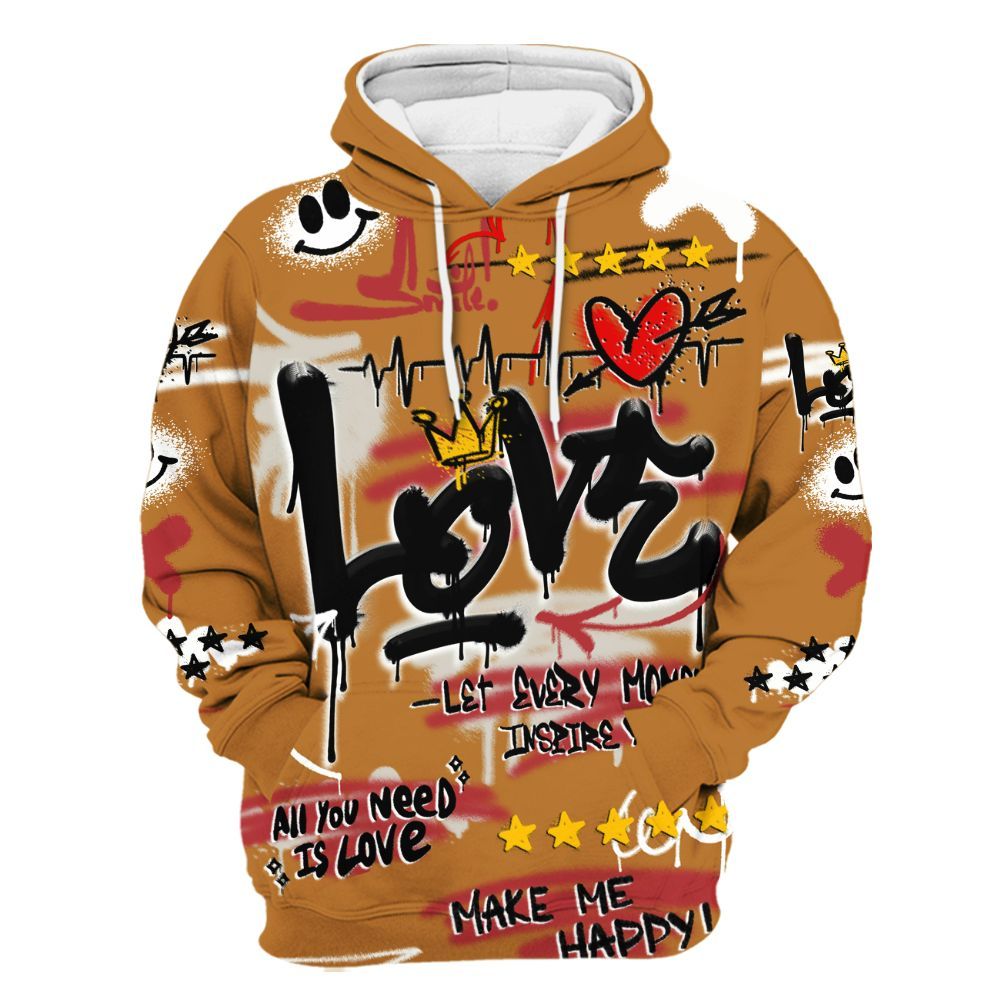 Hoodie To Match Air Max Plus Sunset Swarovski - Happy Love Beats Graffiti Streetwear All Over Print
