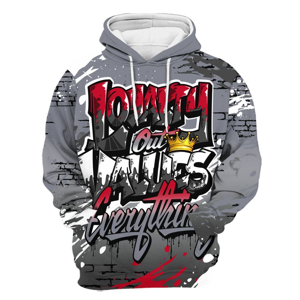 Hoodie To Match Retro Black Flint 13s - Values Of Loyalty Drip All Over Print