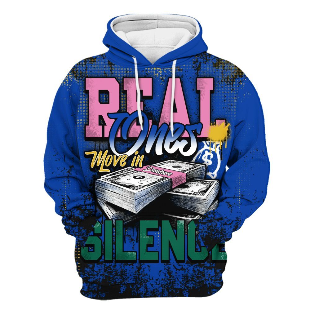 Hoodie To Match Brazil Racer Blue Yellow 3s - Move In Silence Money Street Retro All Over Print