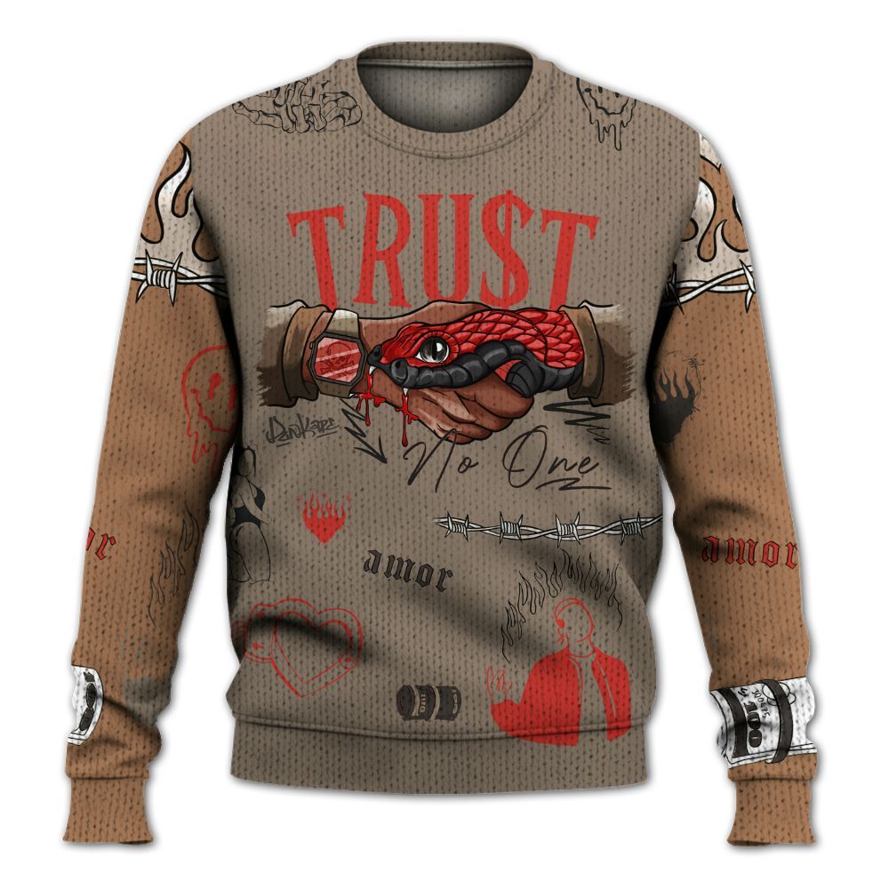 Knitted Sweater To Match Air Max Rocky Distressed - Snake Trust No One