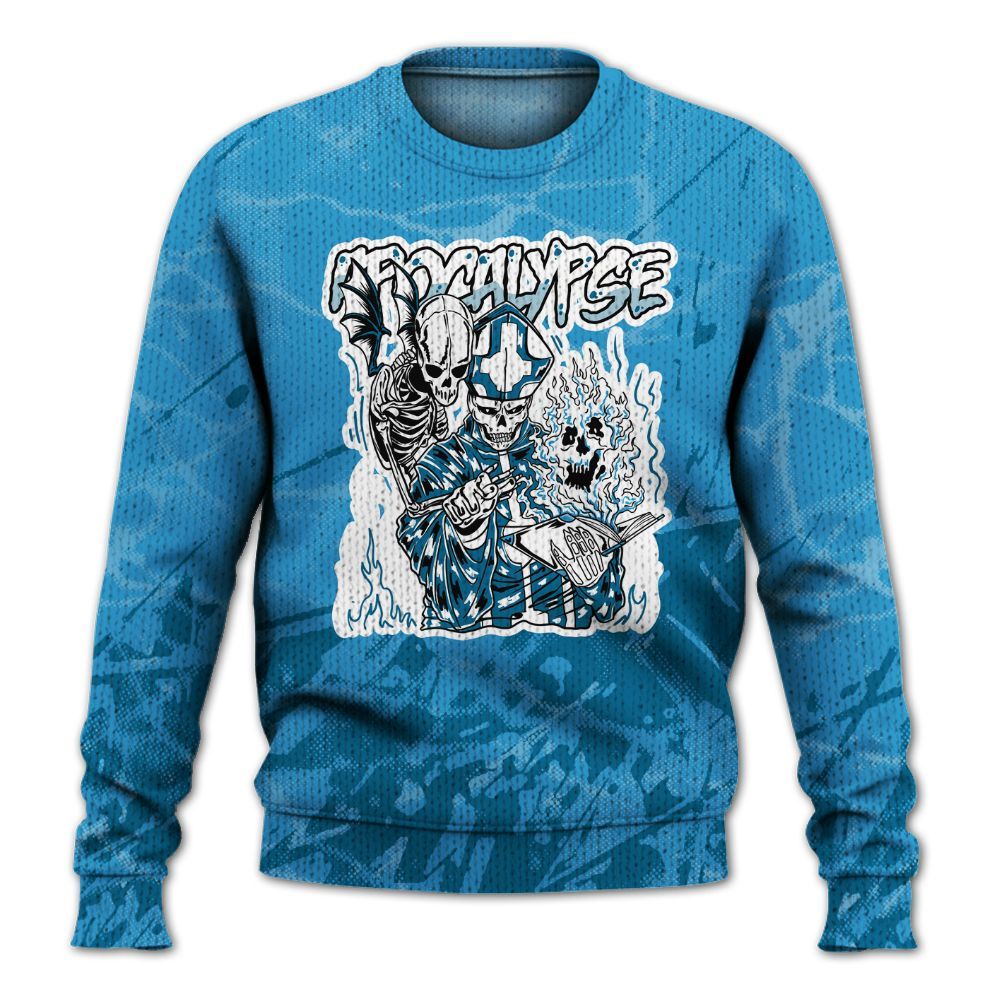 Knitted Sweater To Match Powder Blue 9s - Apocalypse Skeleton Profound