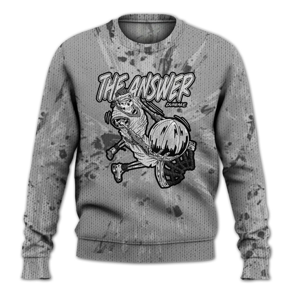 Knitted Sweater To Match Black Wolf Grey 12s - The Answer Skeleton Luxury