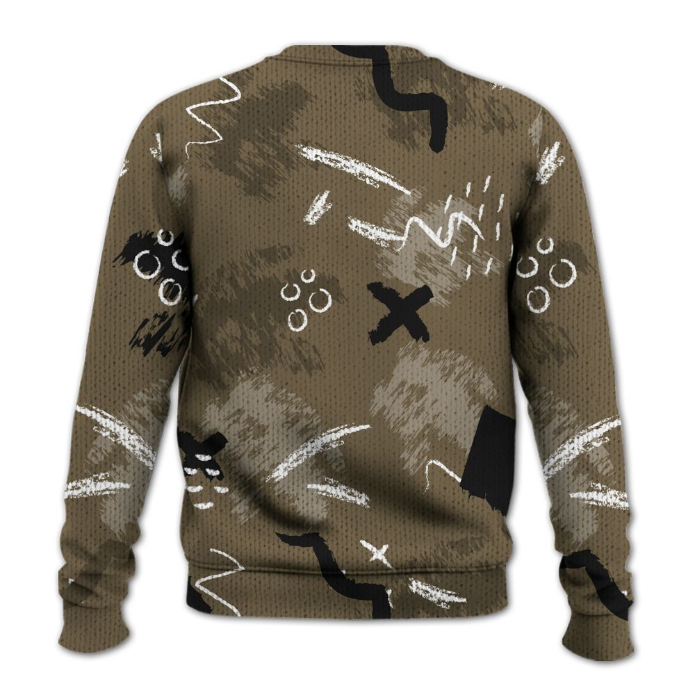 Knitted Sweater To Match Olive 9s - Hustle Grind Pray Retro