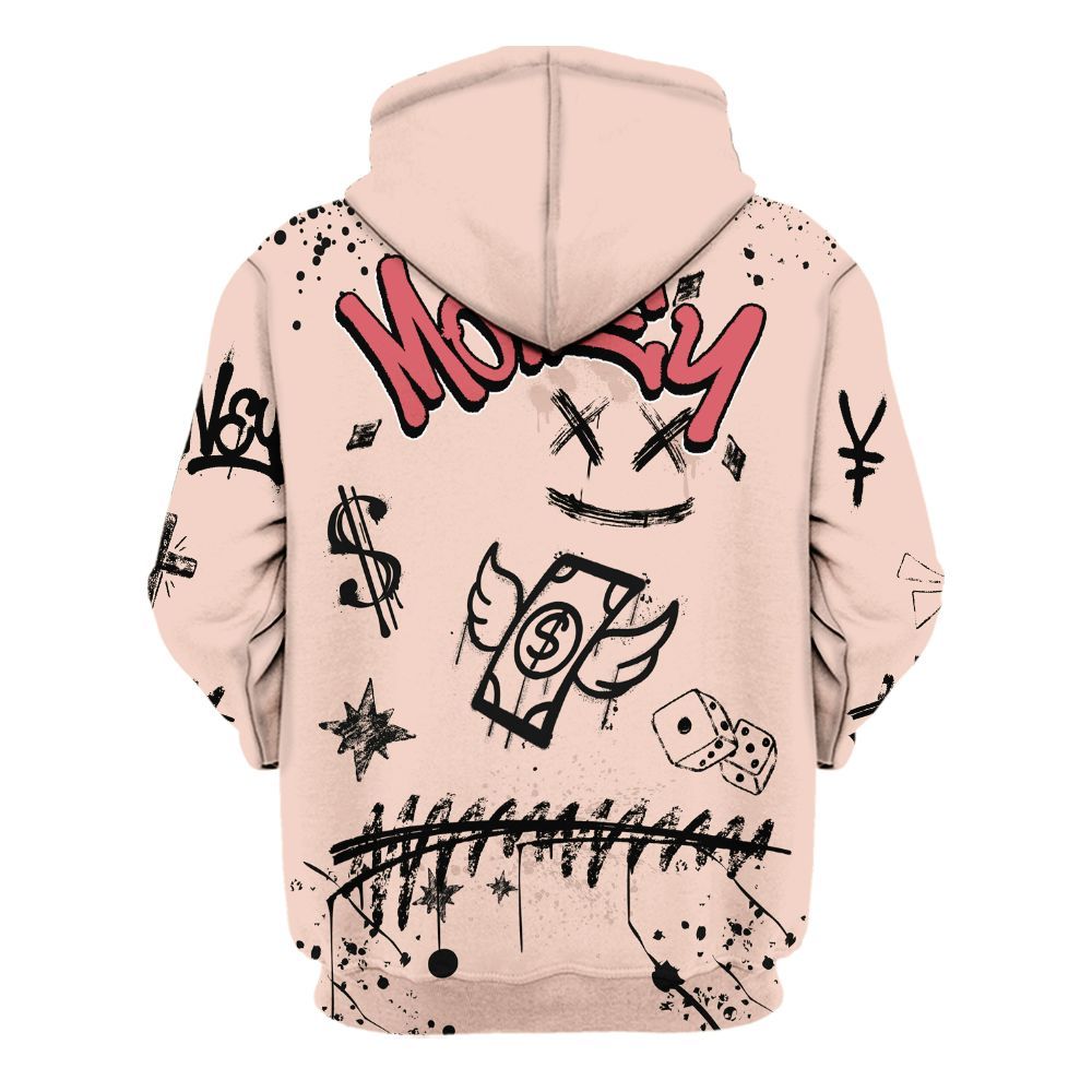 Hoodie To Match Washed Coral 2s Shirt, Everybody Paid In Full Crayon All Over Print