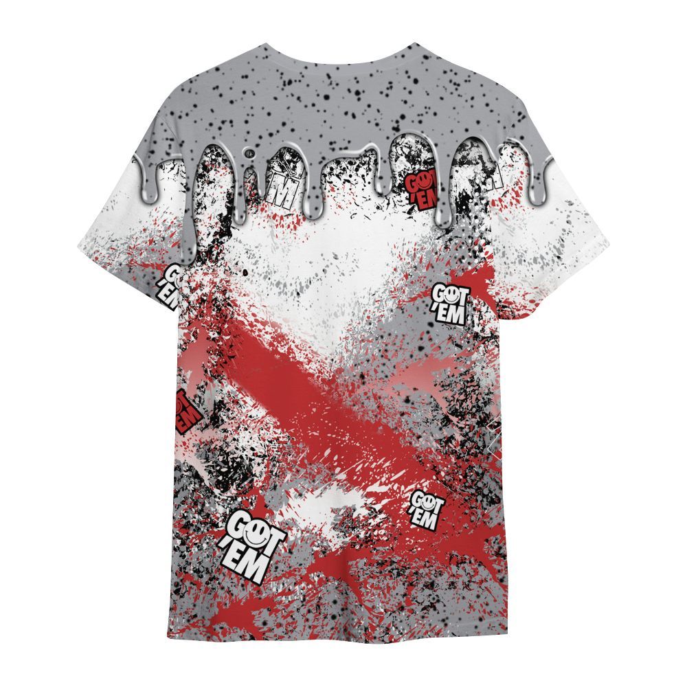 Shirt To Match White Cement 4s - Dripping 23 Drip All Over Print