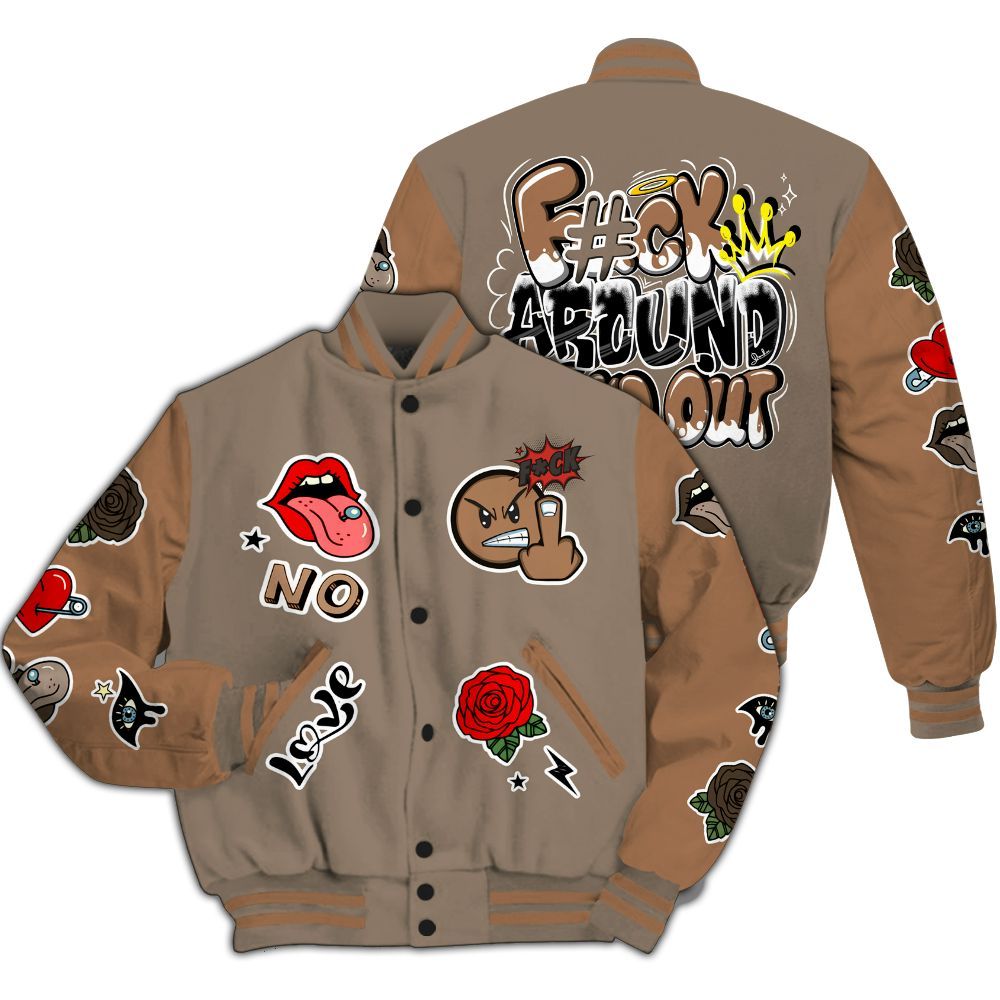 Varsity Jacket To Match Air Max Rocky Distressed - FK Around Find Out All Over Print
