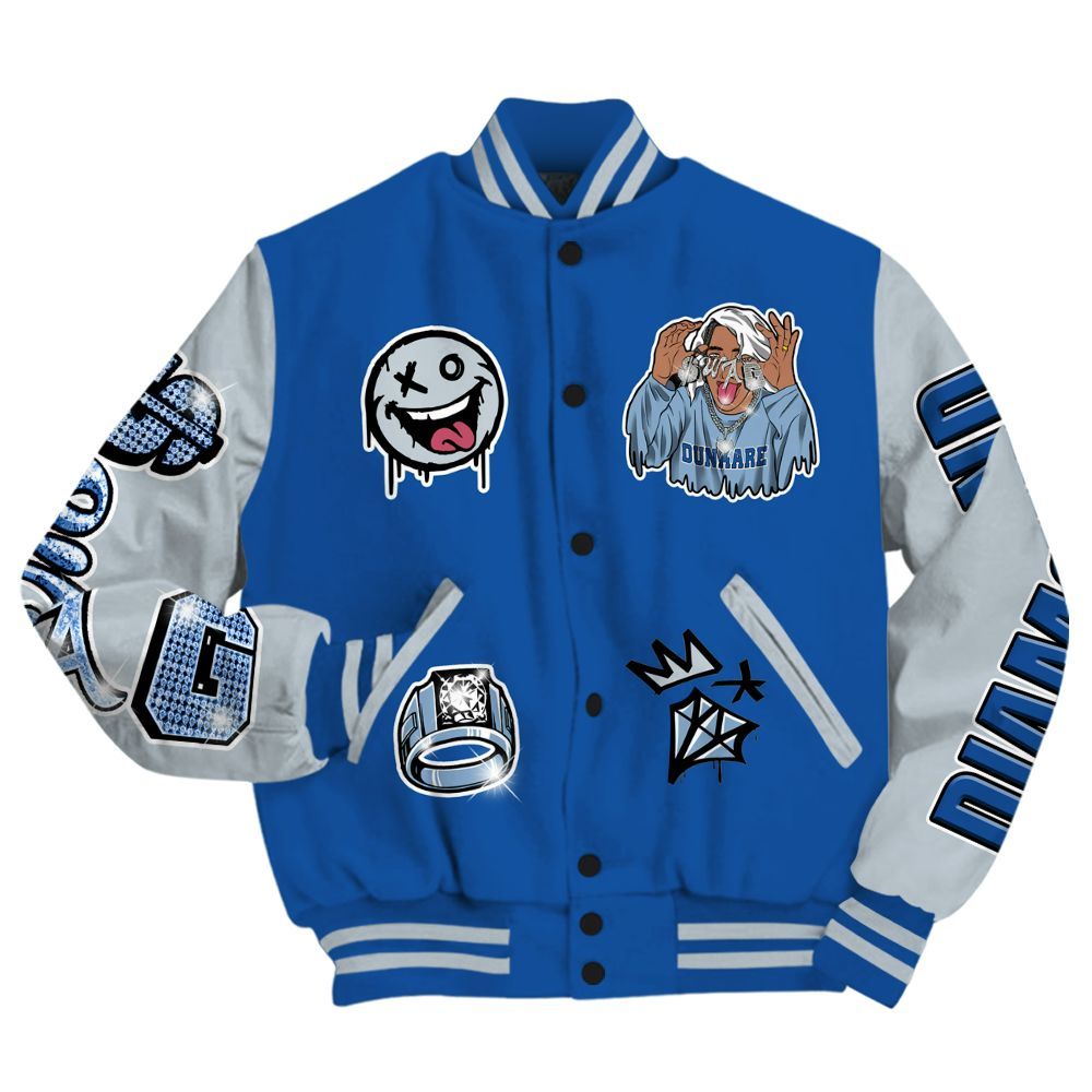 Varsity Jacket To Match Low Space Royal 11s - Pressures Makes Varsity Jacket To Match All Over Print