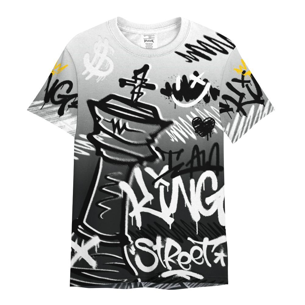 Shirt To Match Low 85 Metallic Black 1s - Street King Chess Streetwear All Over Print