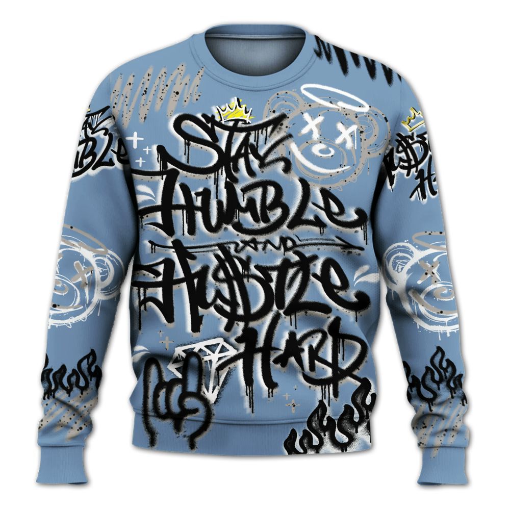 Sweatshirt To Match University Blue 4s - Humble Drip Streetwear Graffity All Over Print