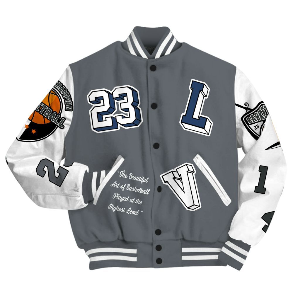 Varsity Jacket To Match Flint Grey 9s - The GOAT Got Em All Over Print