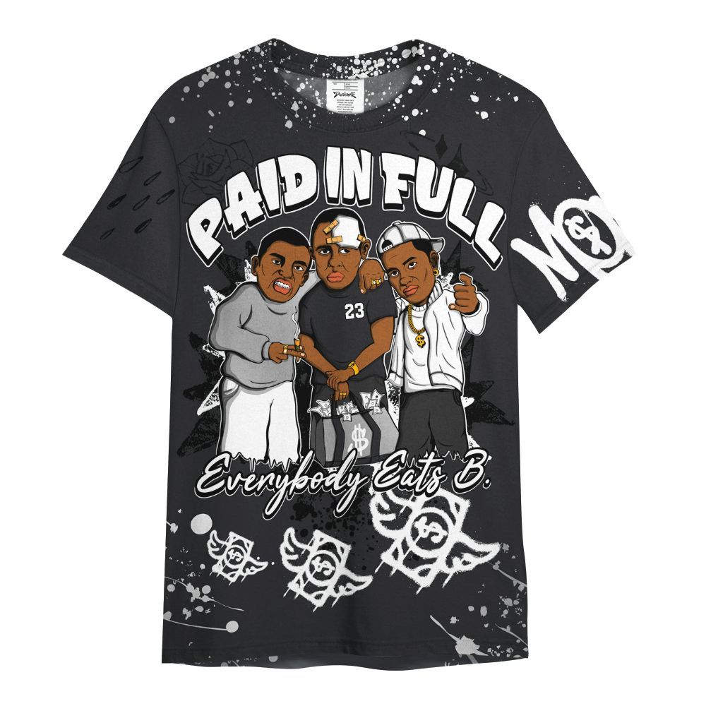 Shirt To Match Black Patent Low 17s - Everybody Paid In Full Crayon All Over Print
