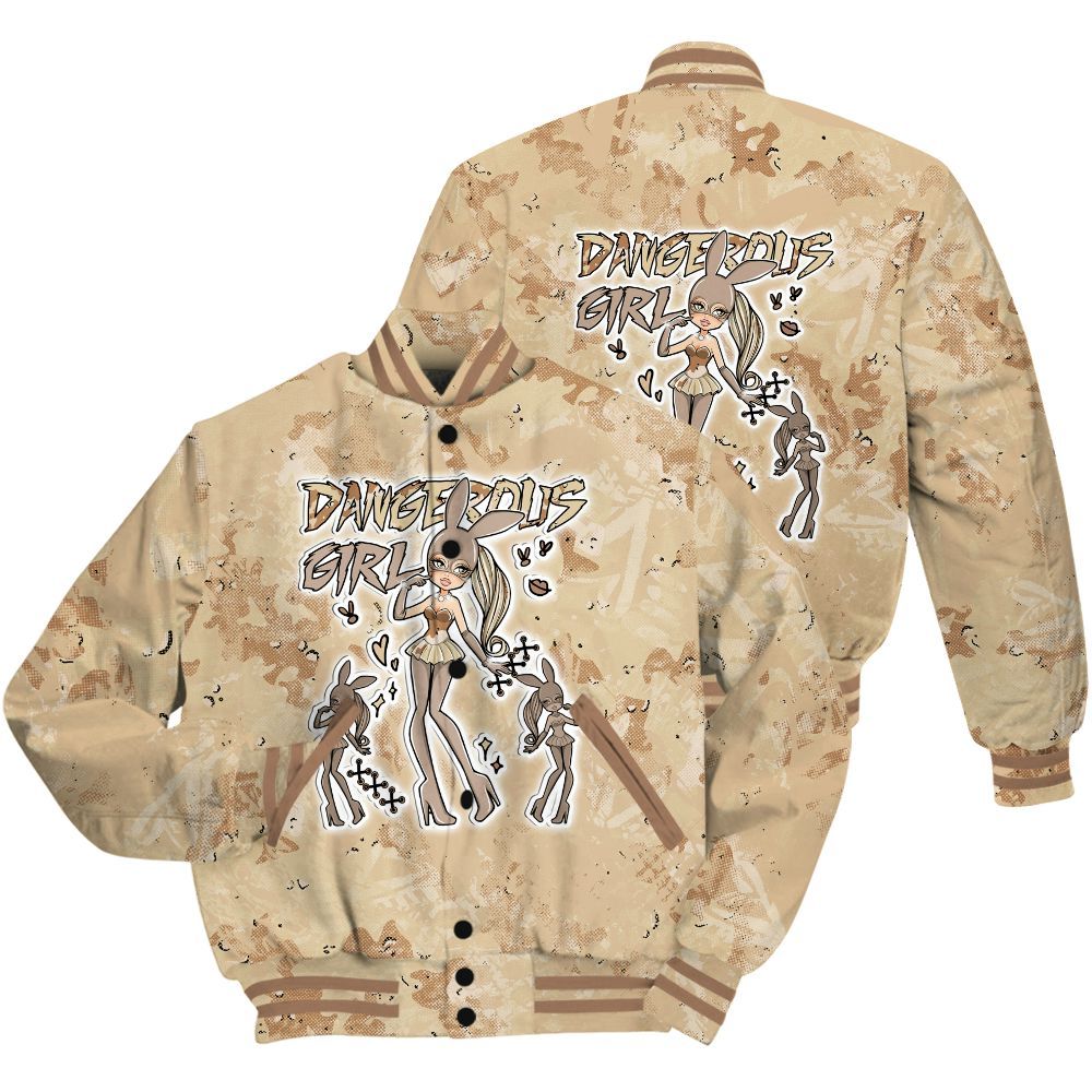 Varsity Jacket To Match Desert Camo 3s Shirt - Dangerous.Girl Heart Grunge All Over Print