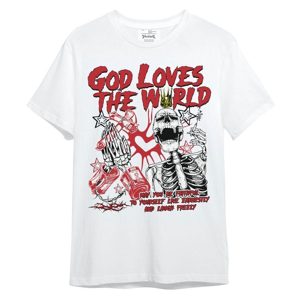 Shirt To Match Retro Cherry 12s - God Loves The World Unisex Shirt
