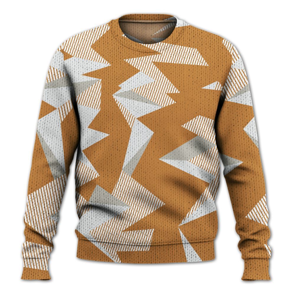 Knitted Sweater To Match Dunk Low Nature Wheat Suede - Geometric Camouflage Pattern