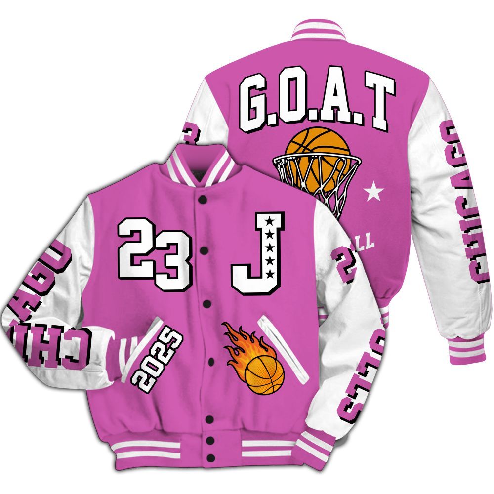 Varsity Jacket To Match Hyper Violet 4s - Chicago 23 Basketball All Over Print