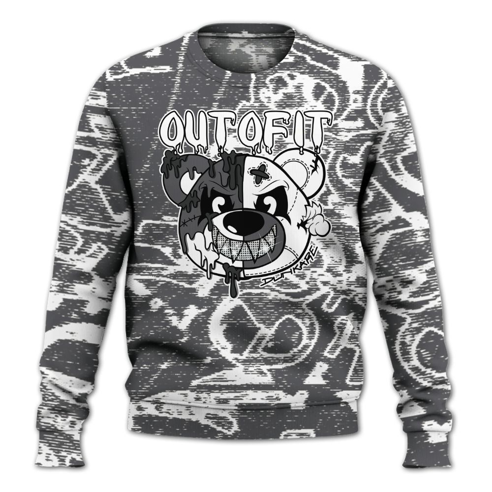 Sweatshirt To Match White Thunder 4s - Out Of It Bear Avant-Garde All Over Print