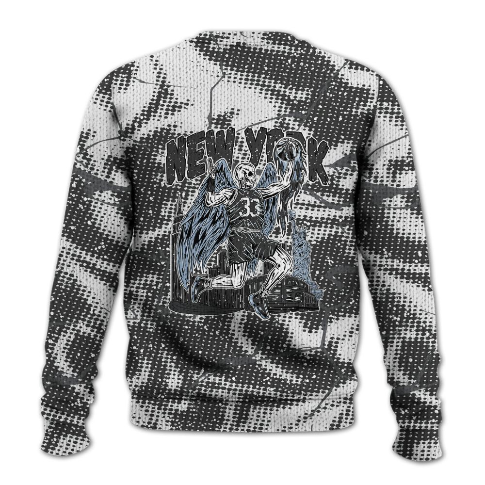 Knitted Sweater To Match Reverse Oreo 6s - Ewing Era Skeleton Crack