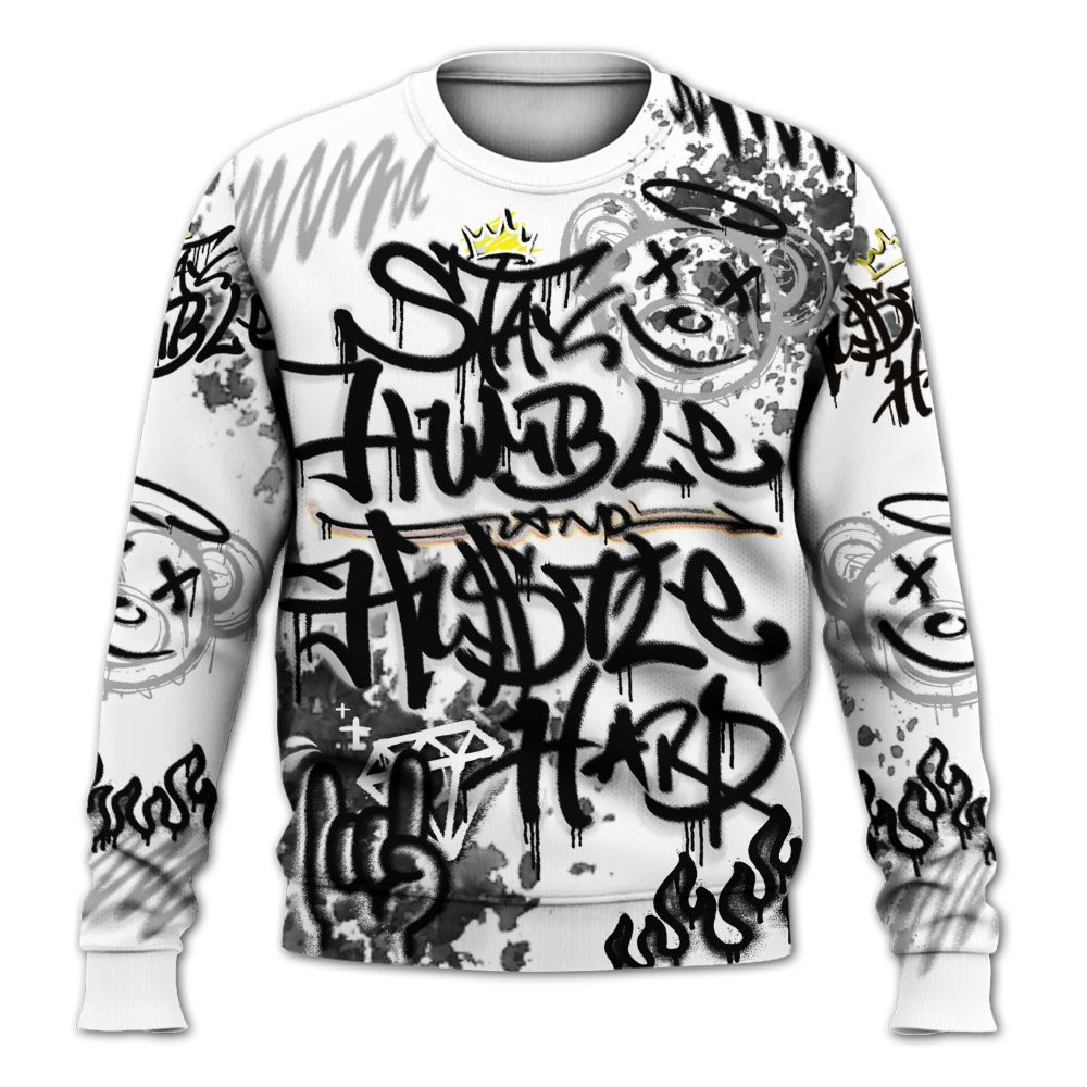 Sweatshirt To Match Low 85 Metallic Black 1s - Humble Drip Streetwear Graffity All Over Print