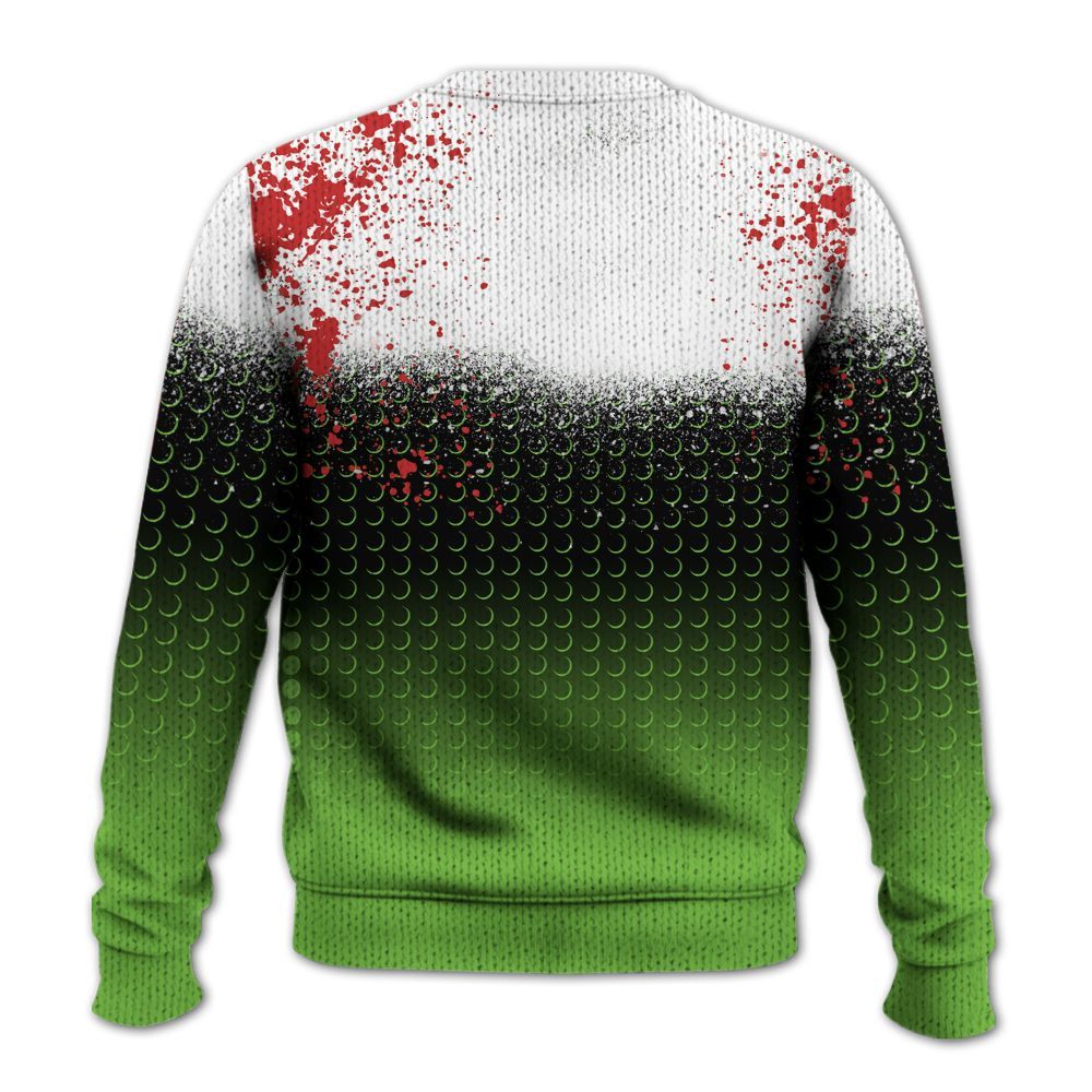 Knitted Sweater To Match Air Max Waffle SP Action Green - Halftone Time Is Money