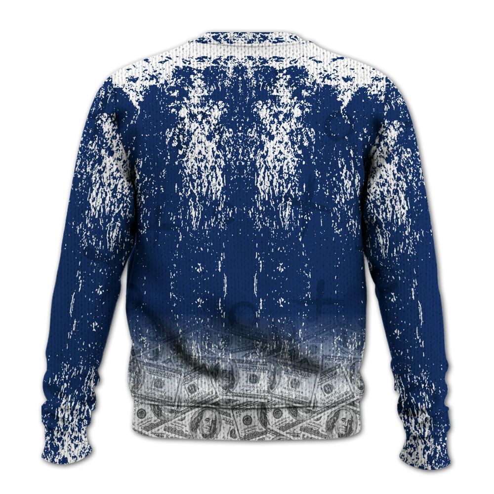 Knitted Sweater To Match High OG Deep Royal Blue 1s - Selfmade Unique Grunge