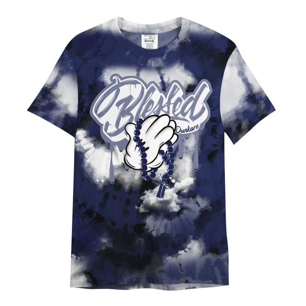 Shirt To Match Midnight Navy 11s - God Blessed Tie Dye All Over Print