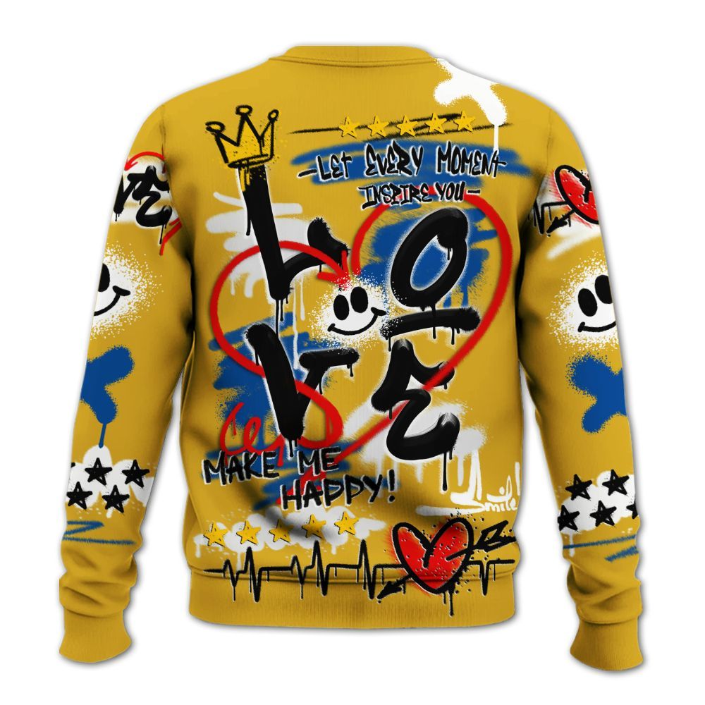 Sweatshirt To Match High Laney 1s - Happy Love Beats Graffiti Streetwear All Over Print