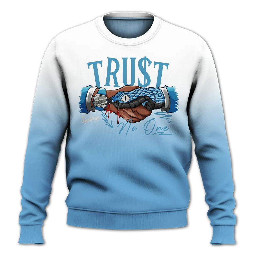 Sweatshirt To Match SB Dunk Low University Blue - Snake Trust No One Drip All Over Print
