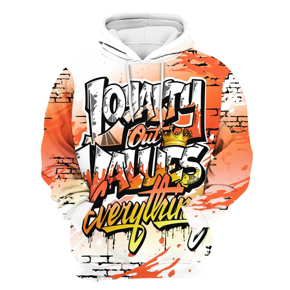 Hoodie To Match Dunk High Candy Corn - Values Of Loyalty Drip All Over Print