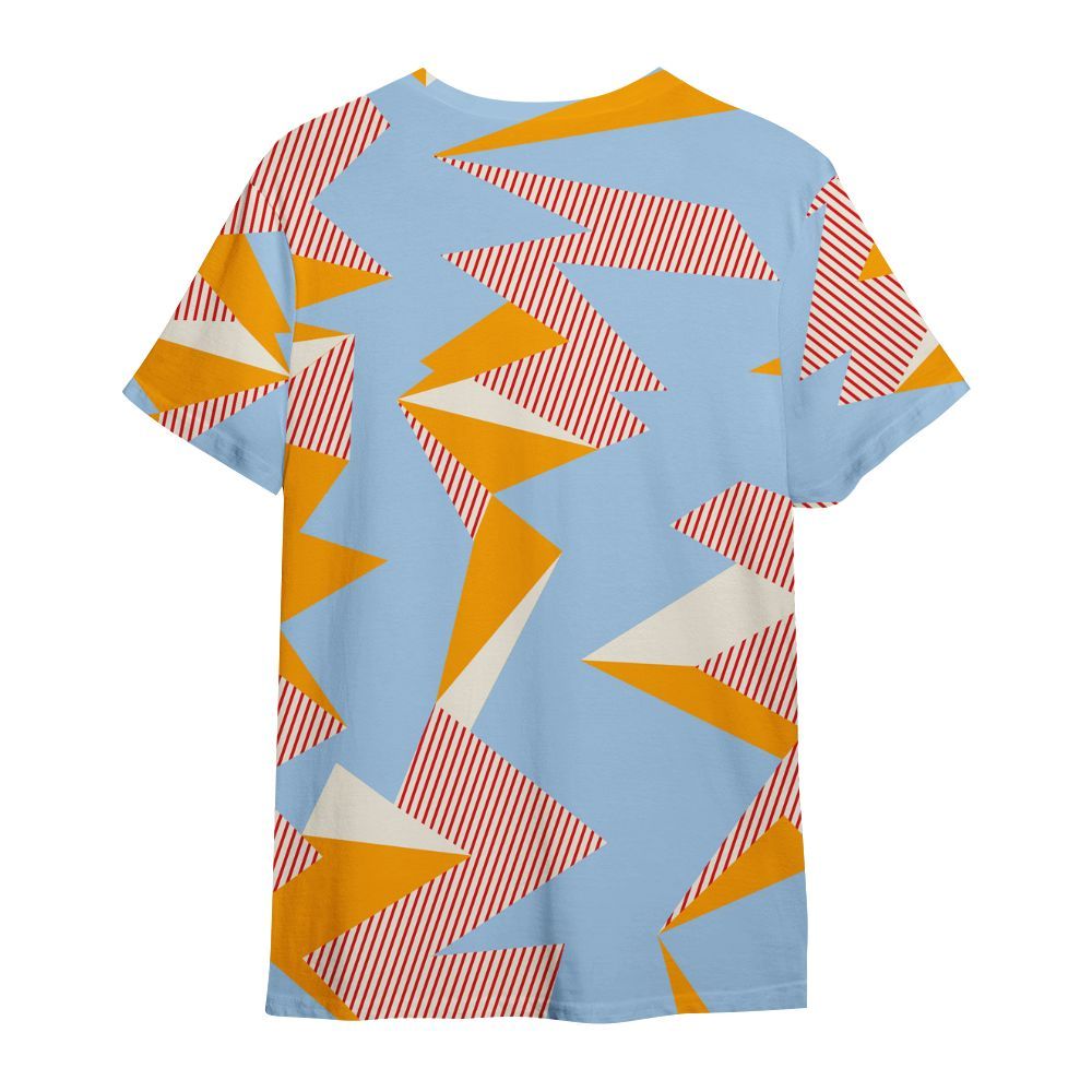 Shirt To Match Retro High OG Pale Ivory Psychic Blue 1s - Geometric Camouflage Pattern All Over Print