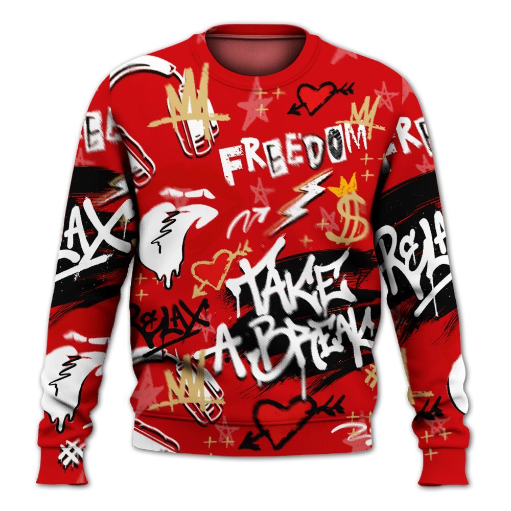 Sweatshirt To Match Ja 2 Halloween - Take Break Freedom Graffiti Streetwear All Over Print