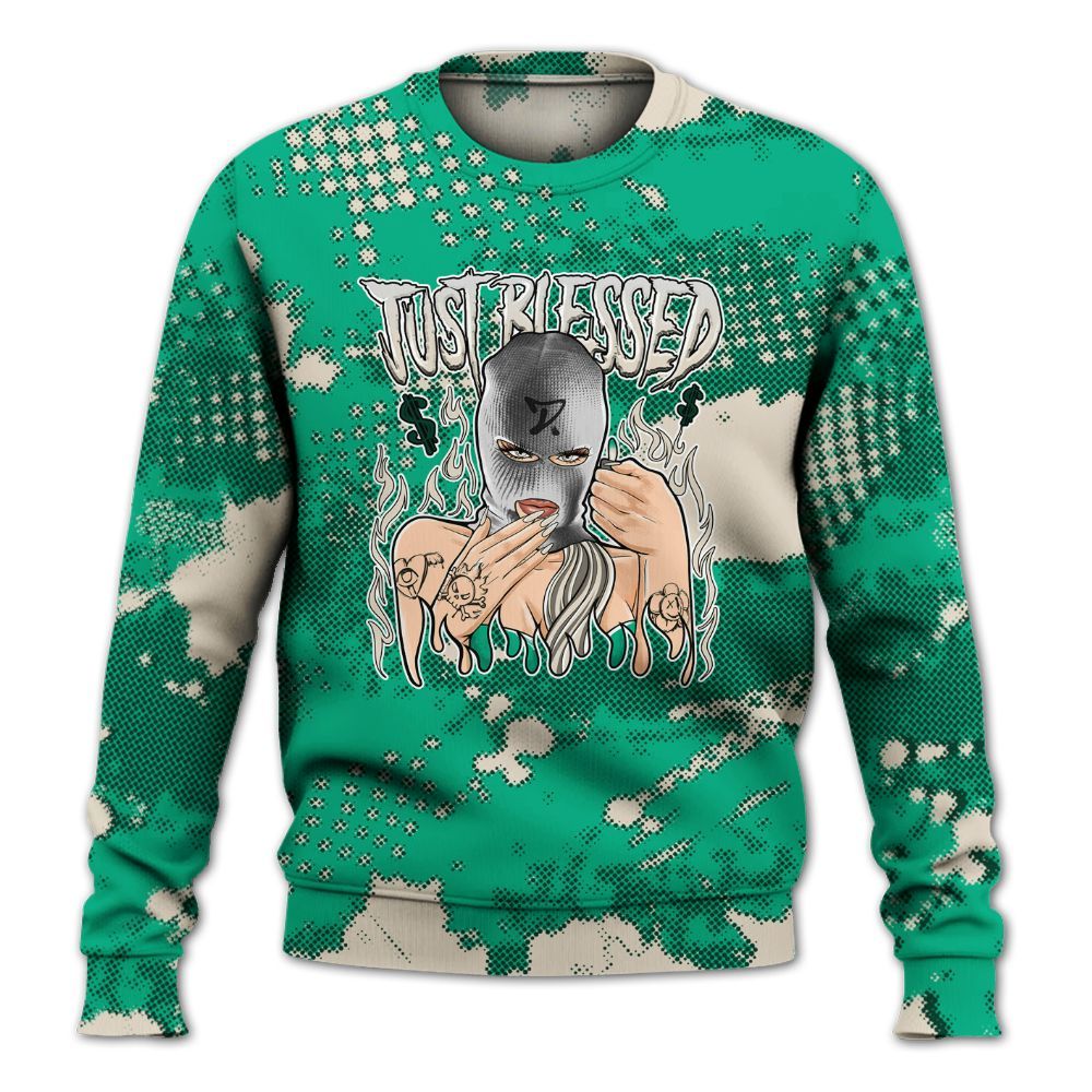 Sweatshirt To Match Oxidized Green 4s - Blessed!! Smoke Dot All Over Print